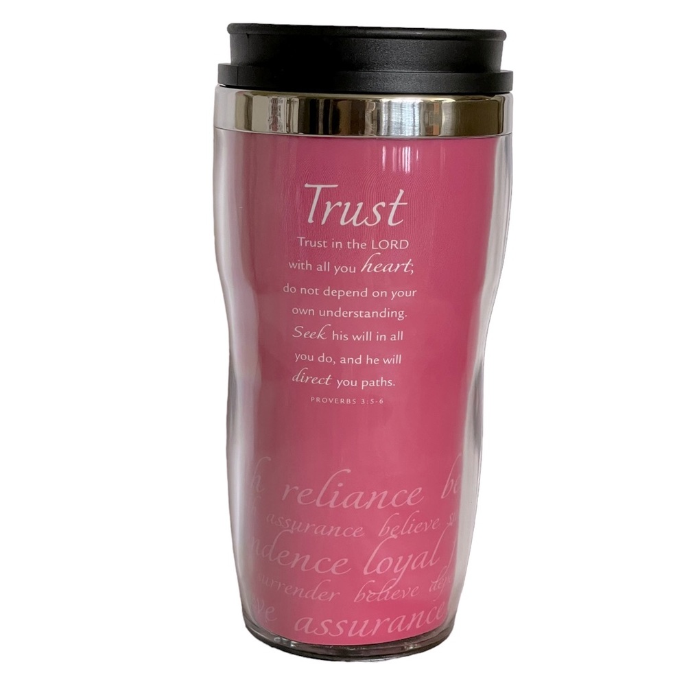Acrylic Insulated Travel Tumbler Mug Inspirational TRUST with Scripture 16 oz.